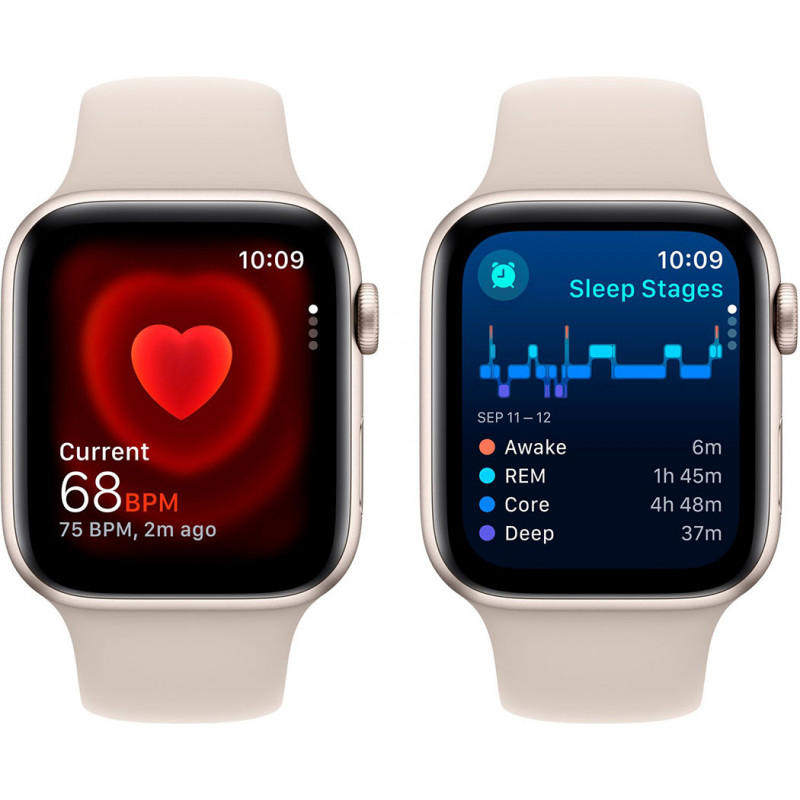 Смартгодинник Apple Watch SE GPS 44mm Starlight Aluminium Case with Starlight Sport Band – M/L