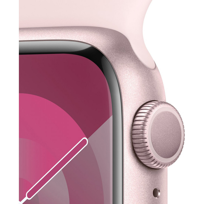 Смартгодинник Apple Watch Series 9 GPS 41mm Pink Aluminium Case with Light Pink Sport Band – S/M
